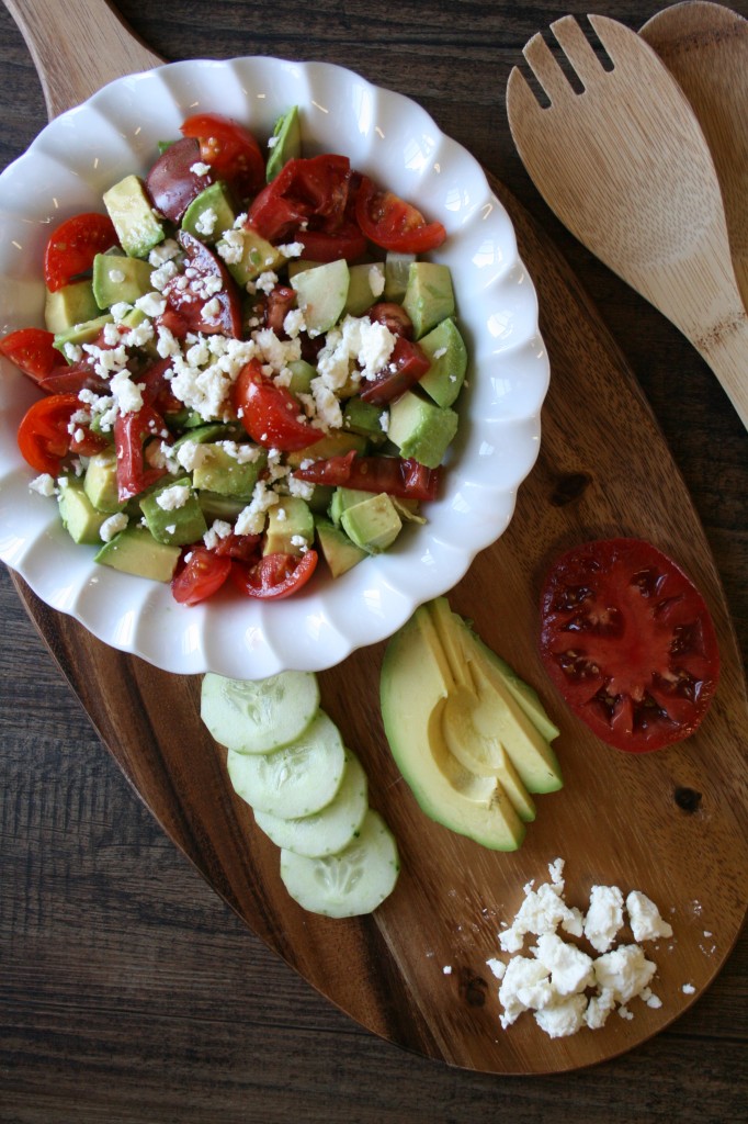 Simple Cucumber, Tomato Avocado Salad