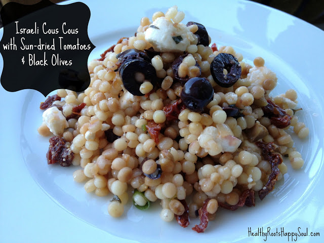 Recipe: Israeli Cous Cous with Sun-dried Tomatoes & Black Olives