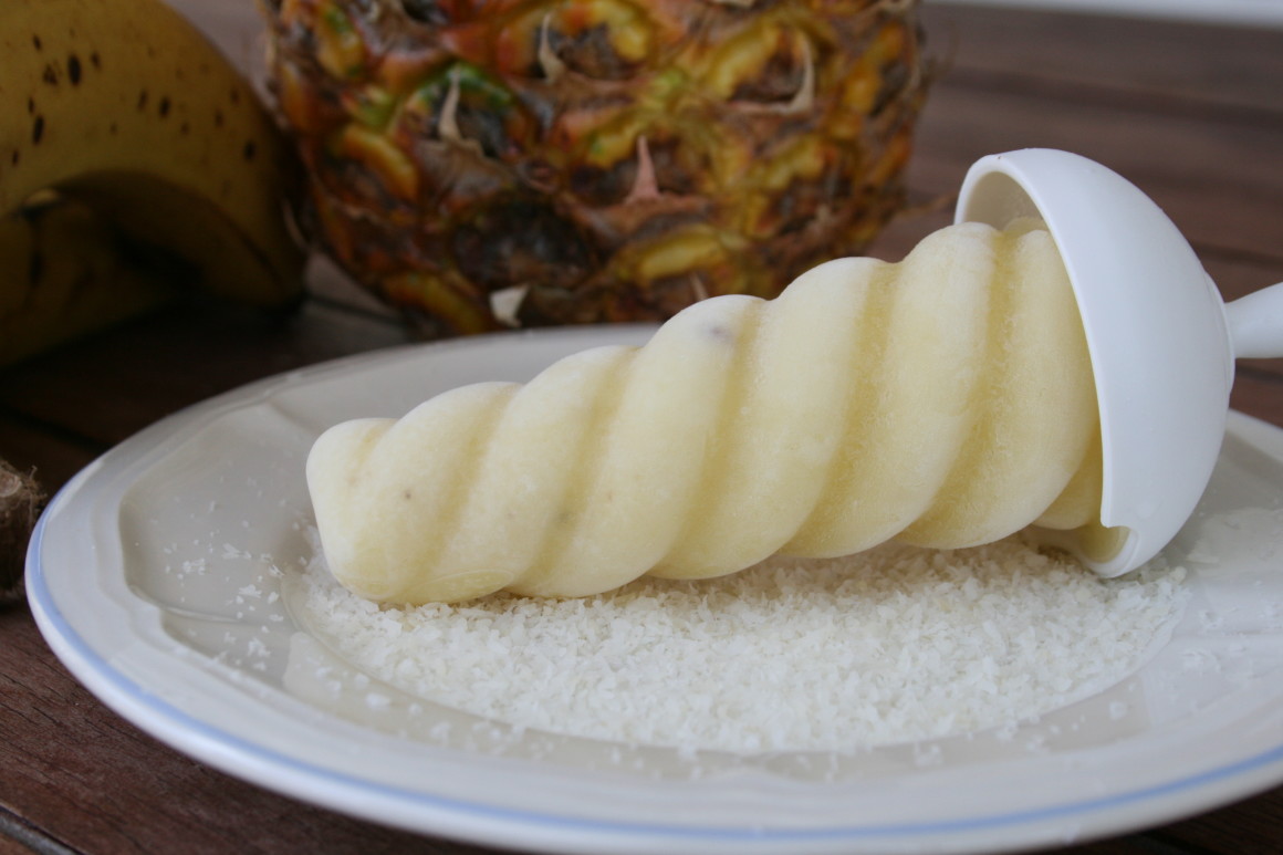 Pina Colada Popsicle With A Banana Twist