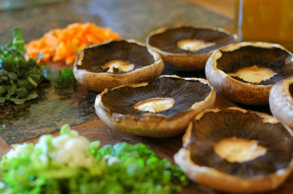 Grilled Portabella Mushrooms with Quinoa