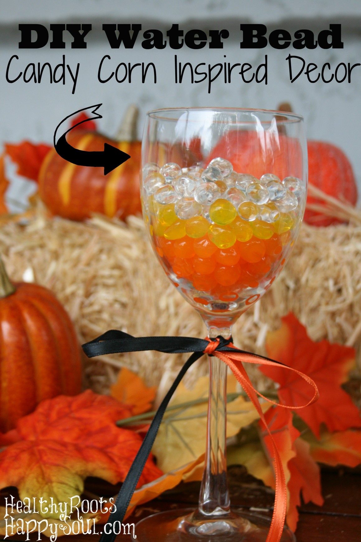 DIY Water Bead Candy Corn Inspired Decor