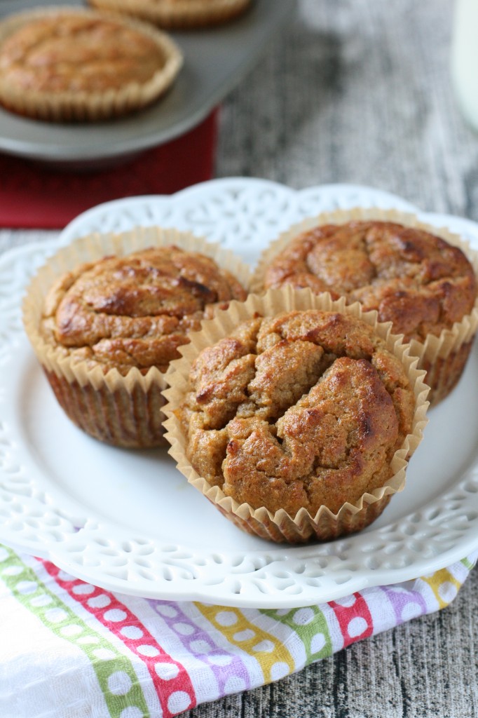 Grain-free banana muffins naturally sweetened with honey & maple syrup with hints of banana and vanilla. 