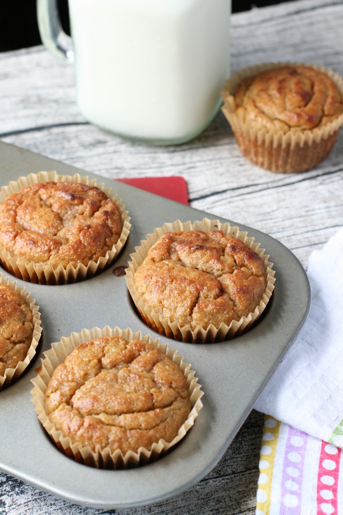 Grain-free banana muffins naturally sweetened with honey & maple syrup with hints of banana and vanilla.