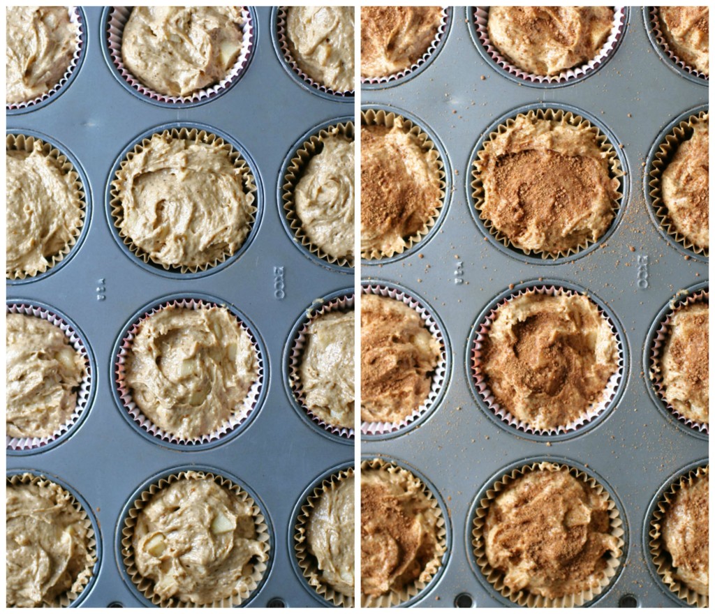 Celebrate the flavors of Fall with these Apple Cinnamon Muffins topped with cinnamon vanilla coconut sugar. Freeze for later use if wanted.