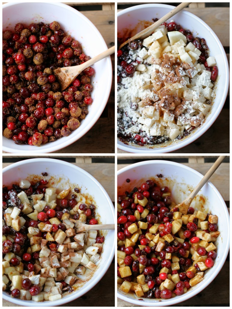 Break the family tradition of always bringing the same dish to Thanksgiving dinner and show up with this deliciously sweet and tart cranberry pear crisp.