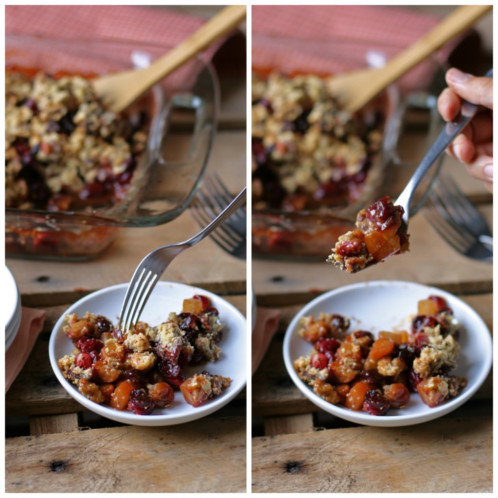 Break the family tradition of always bringing the same dish to Thanksgiving dinner and show up with this deliciously sweet and tart cranberry pear crisp.