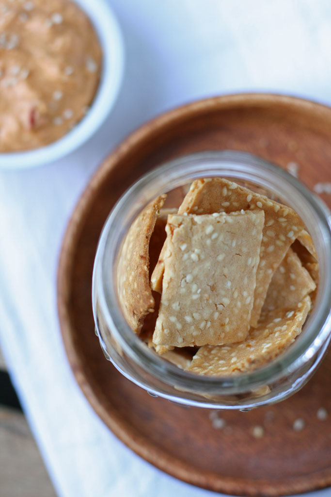 Gluten-Free Garlic Crispy Rice Crackers