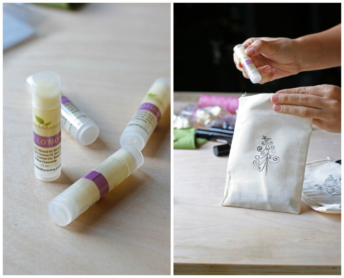Conflicted about whether to give homemade or handmade store bought gifts? Combine both and create the perfect stocking stuffer gift bag! Learn how here.