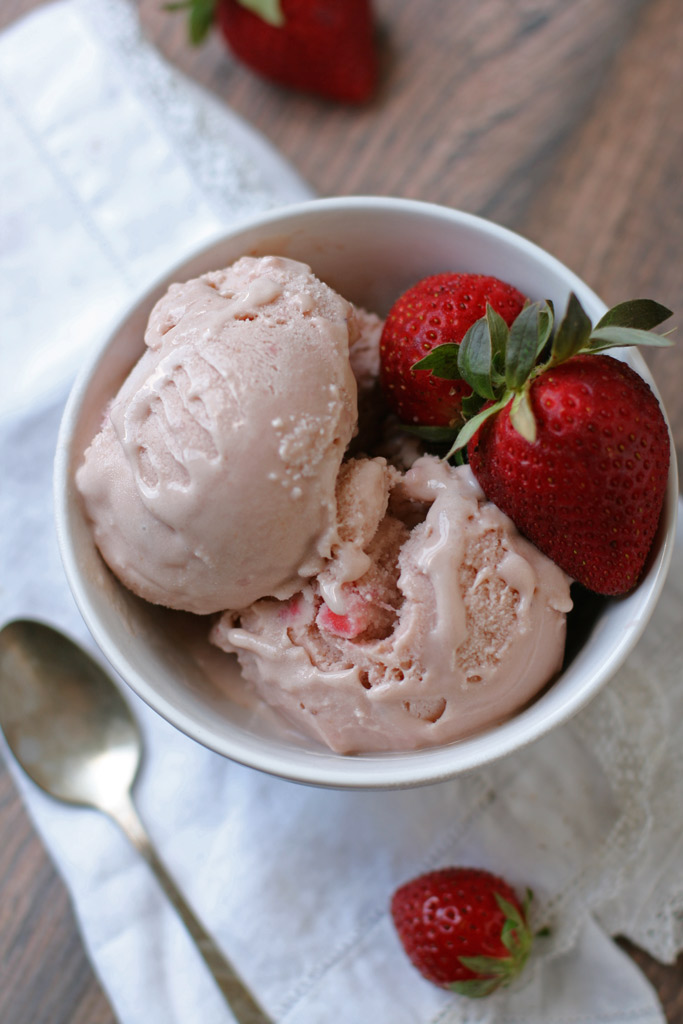 Homemade Dairy-Free Strawberry Ice Cream