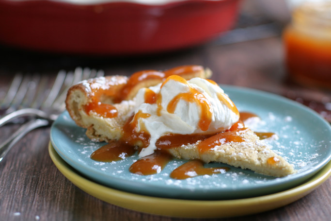 Dairy-Free Vanilla Bean Einkorn Dutch Baby with Peach Butter