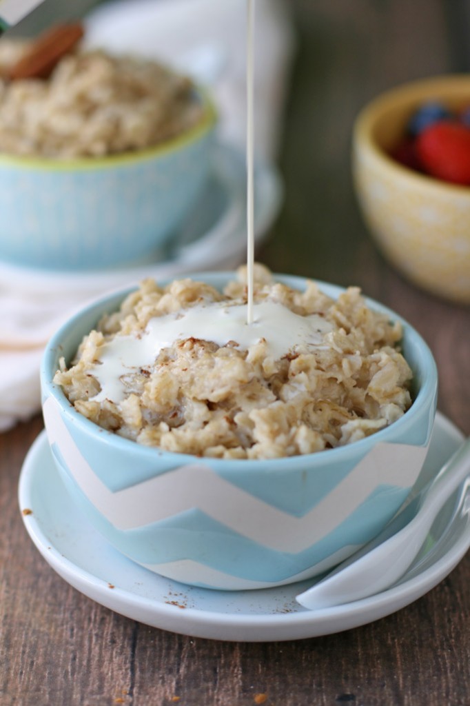 This stove-top cinnamon maple oatmeal is easy to make, delicious, and makes me feel reminiscent of the microwavable oatmeal I used to eat as a kid.