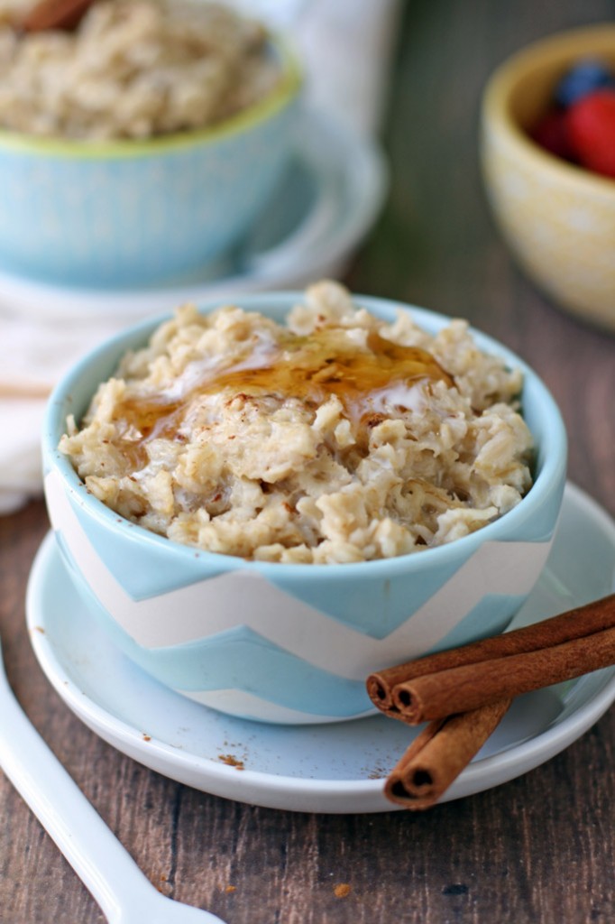 This stove-top cinnamon maple oatmeal is easy to make, delicious, and makes me feel reminiscent of the microwavable oatmeal I used to eat as a kid.